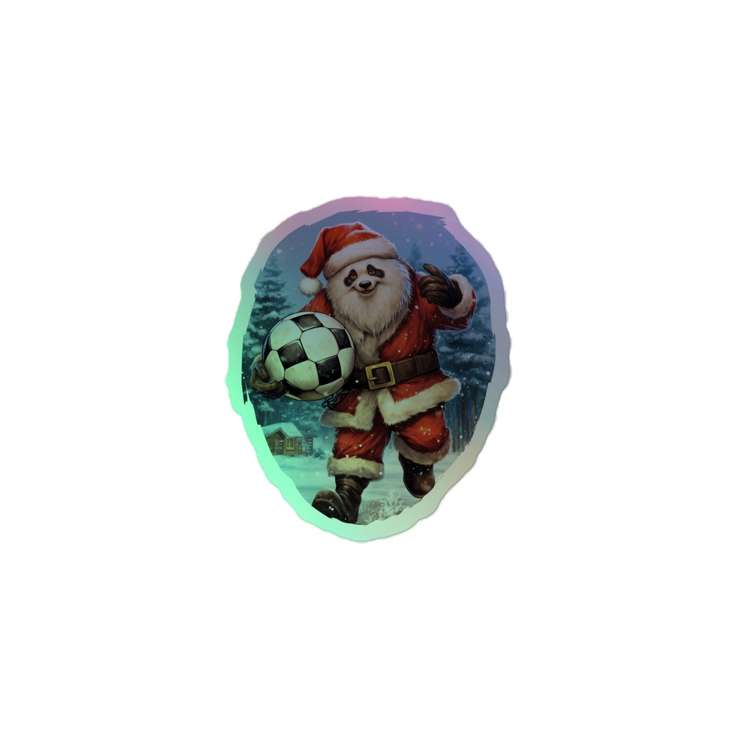 Christmas Bear With football stickers