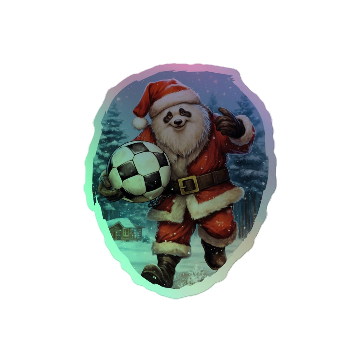 Christmas Bear With football stickers