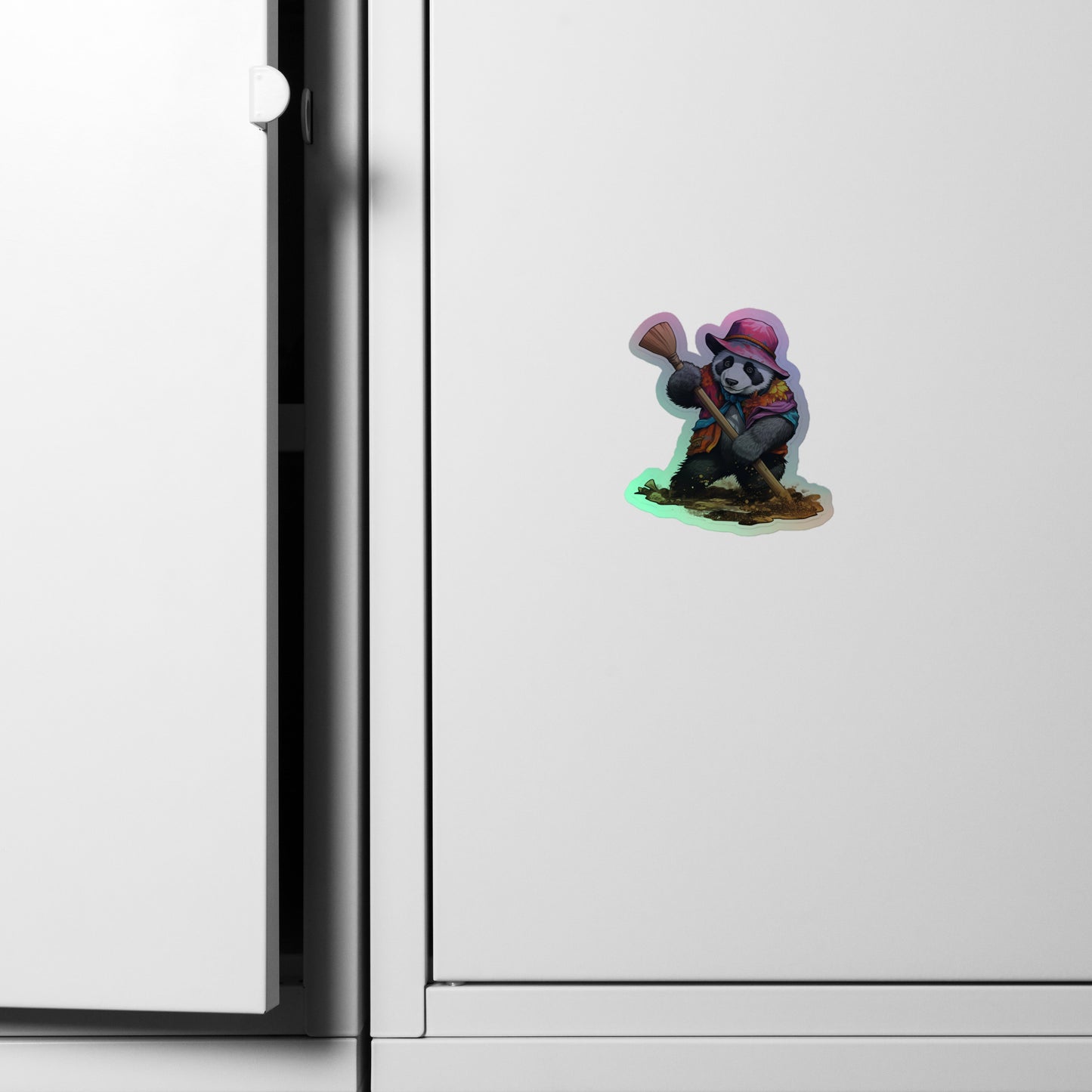 Bear with Broom stickers