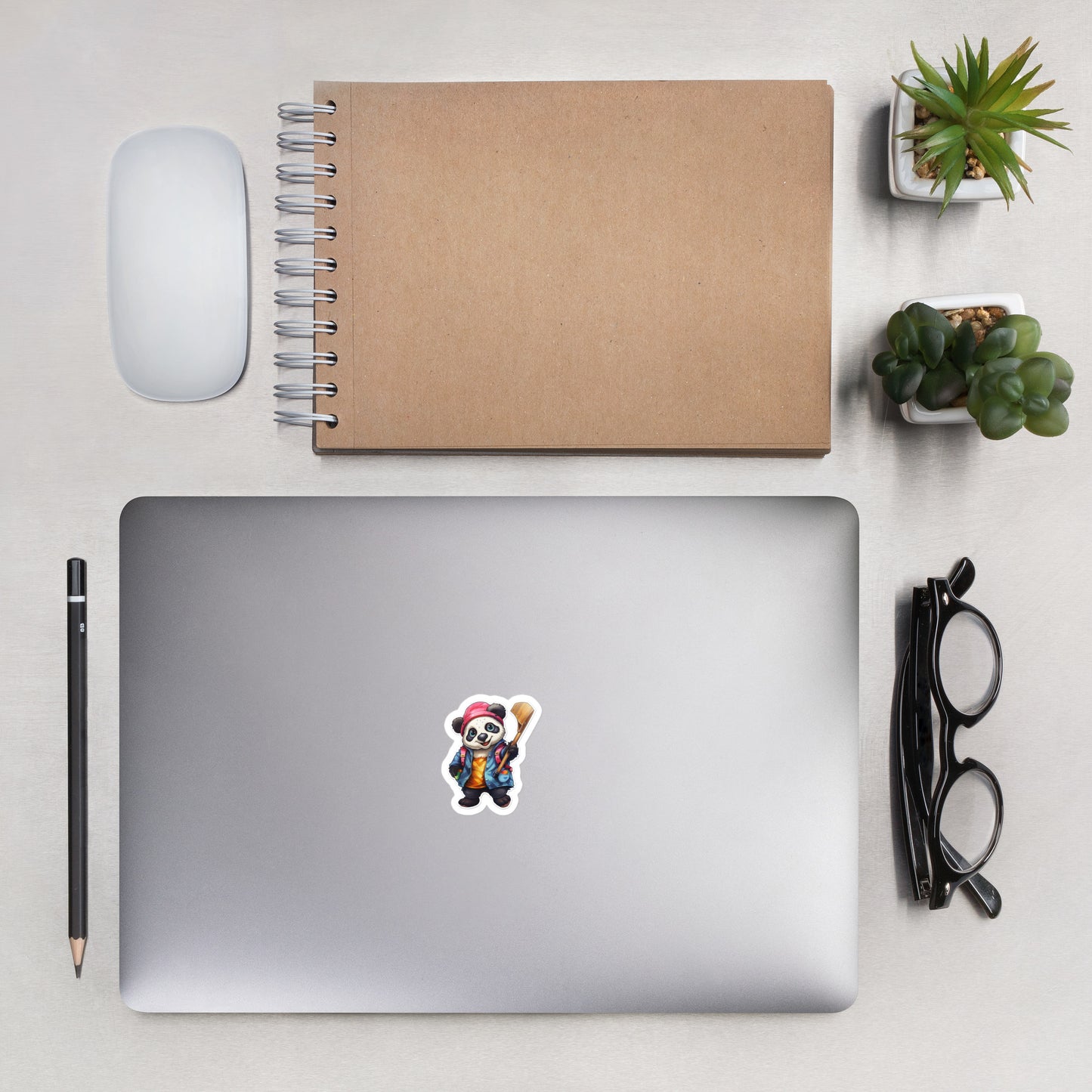 Fall Bear Hanging Hockey Stick Stickers