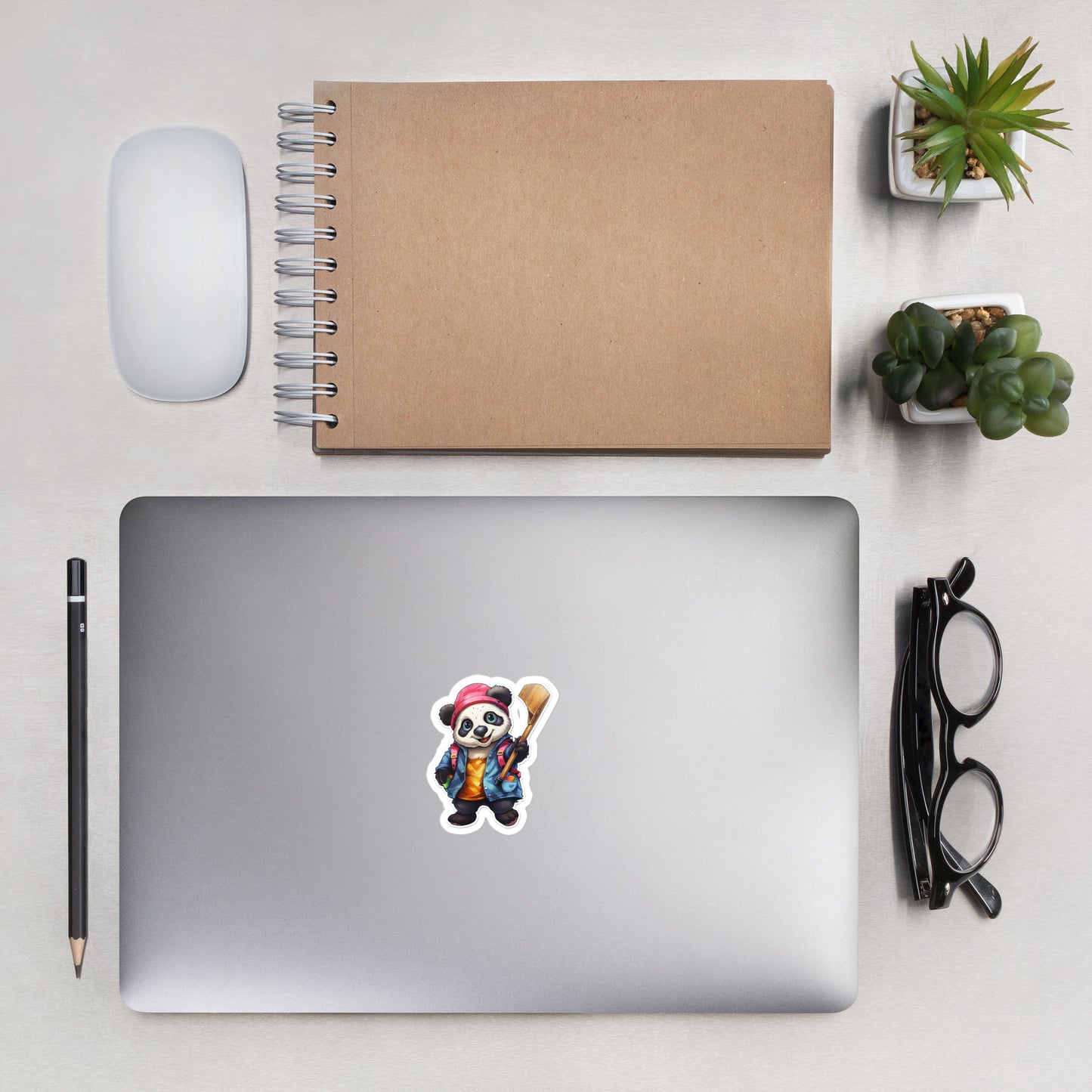 Fall Bear Hanging Hockey Stick Stickers