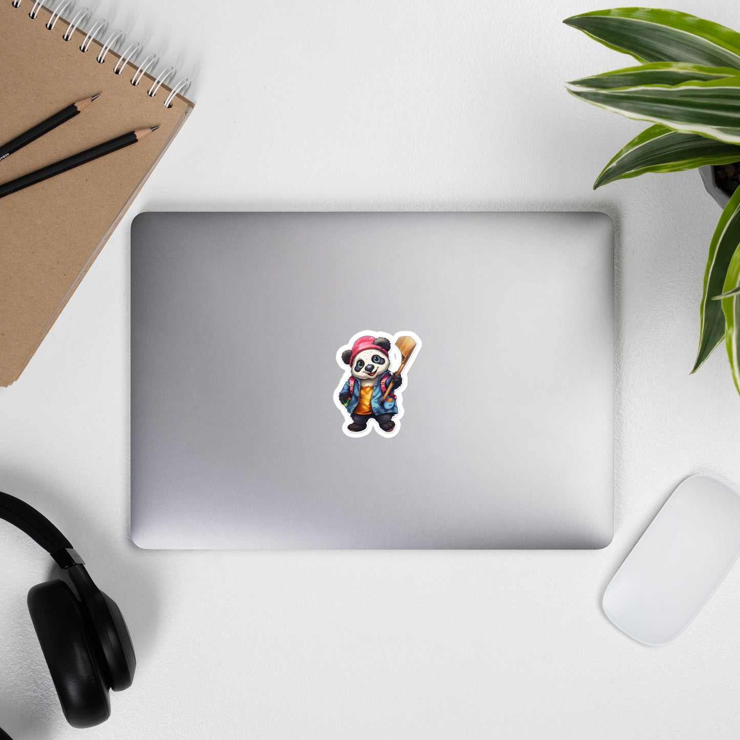 Fall Bear Hanging Hockey Stick Stickers