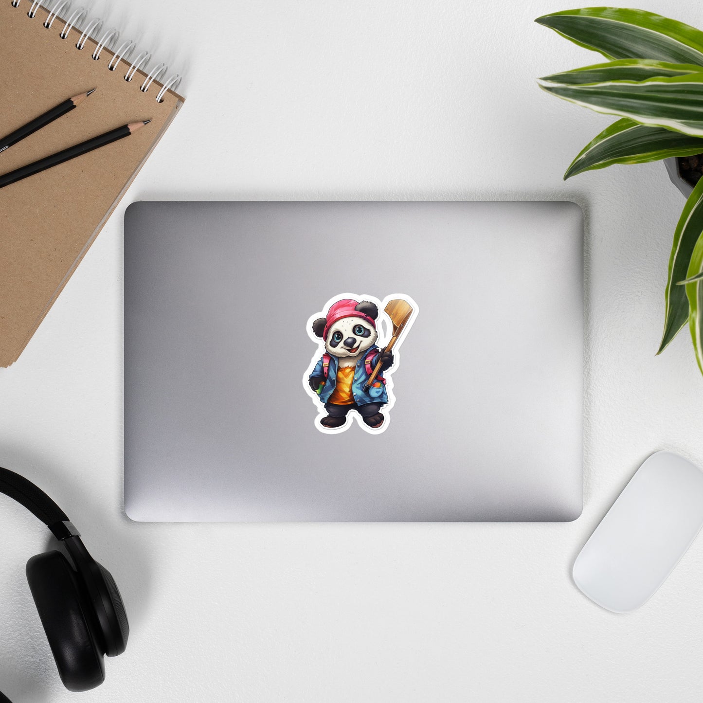 Fall Bear Hanging Hockey Stick Stickers