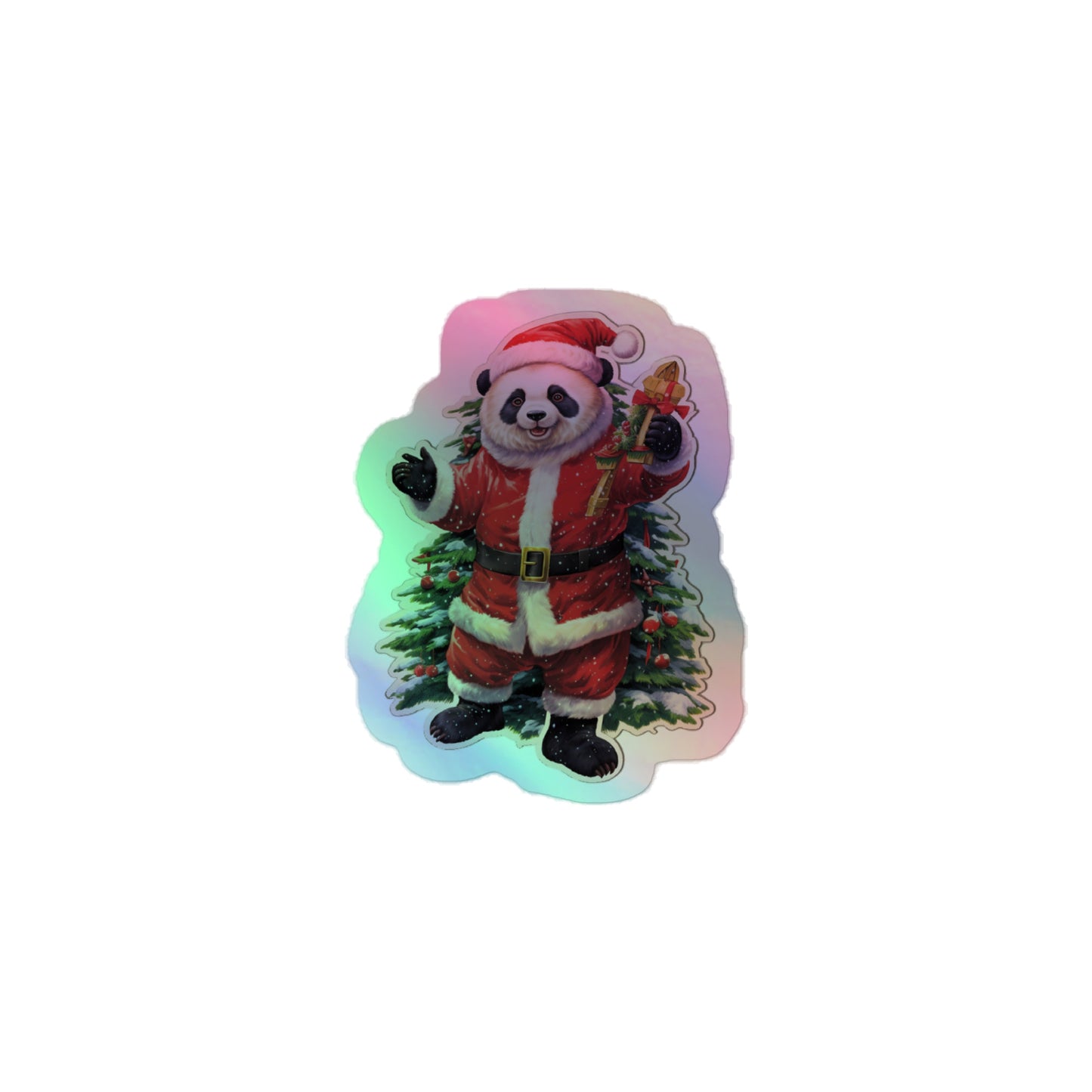 Christmas Bear With Christmas Tree Sticker