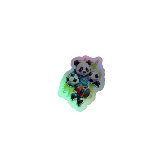 Fall Bear with Football Holographic stickers