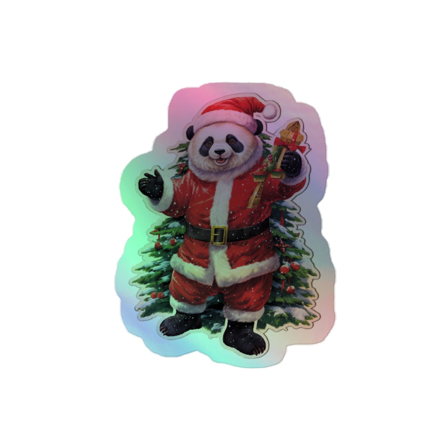 Christmas Bear With Christmas Tree Sticker