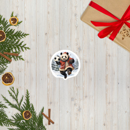 Happy Christmas Bear With football stickers 2