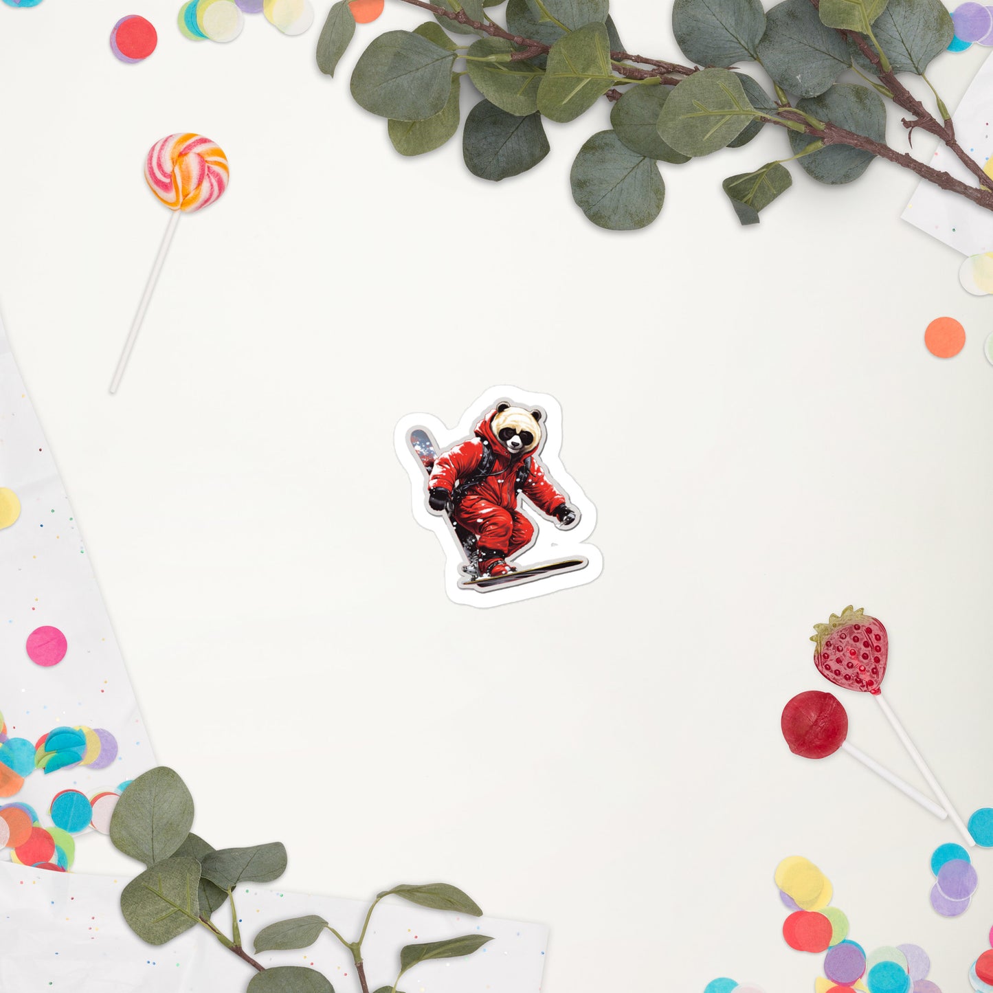 Stylish Christmas Bear with Skating Stickers 2