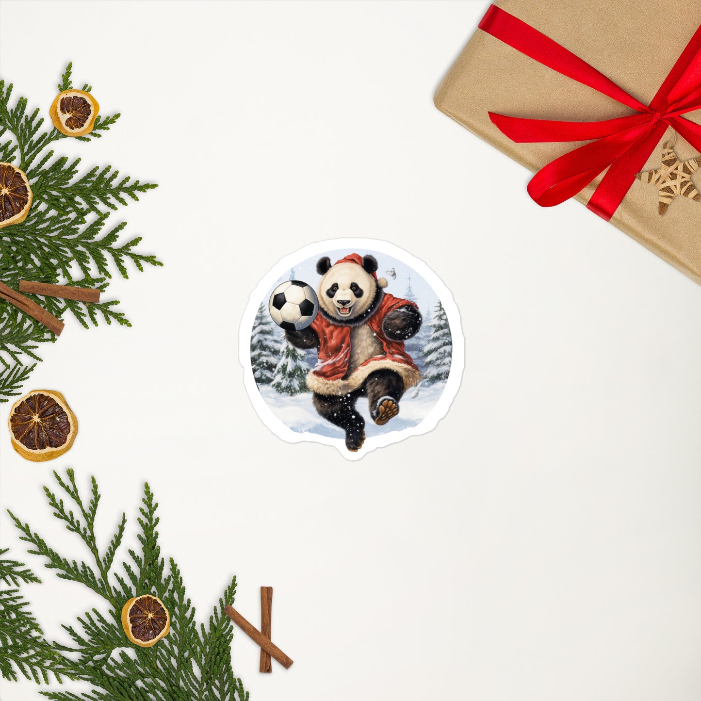 Happy Christmas Bear With football stickers 2