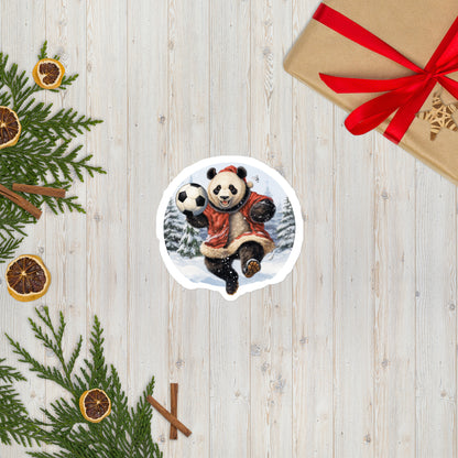 Happy Christmas Bear With football stickers 2