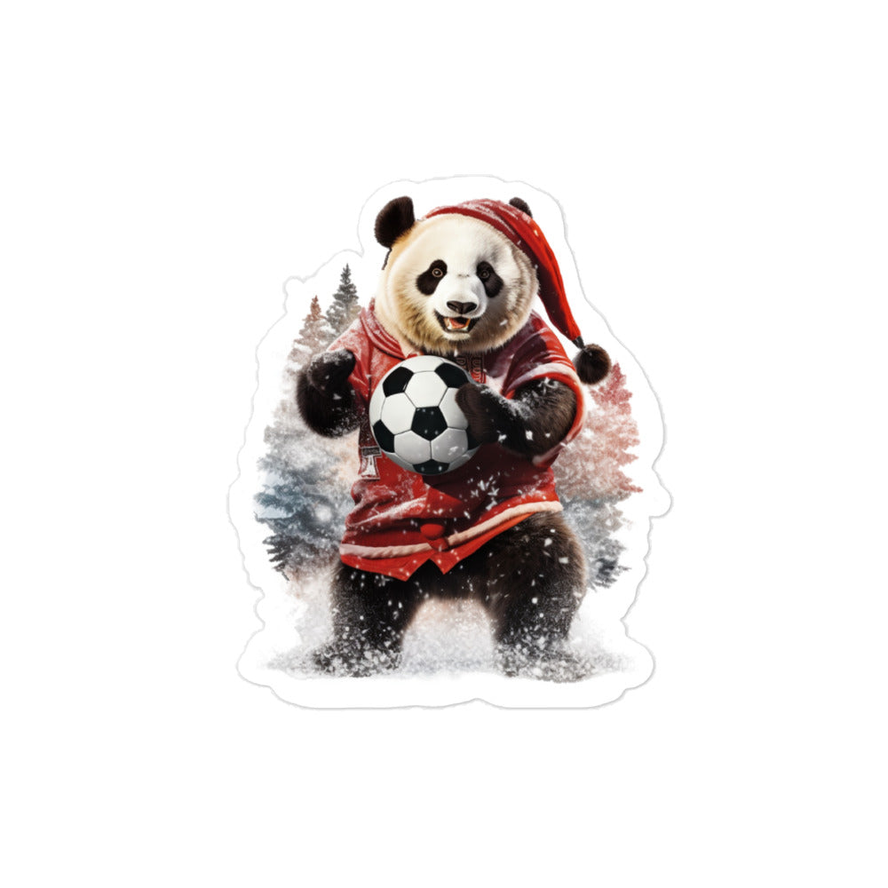 Christmas Bear With football stickers 2