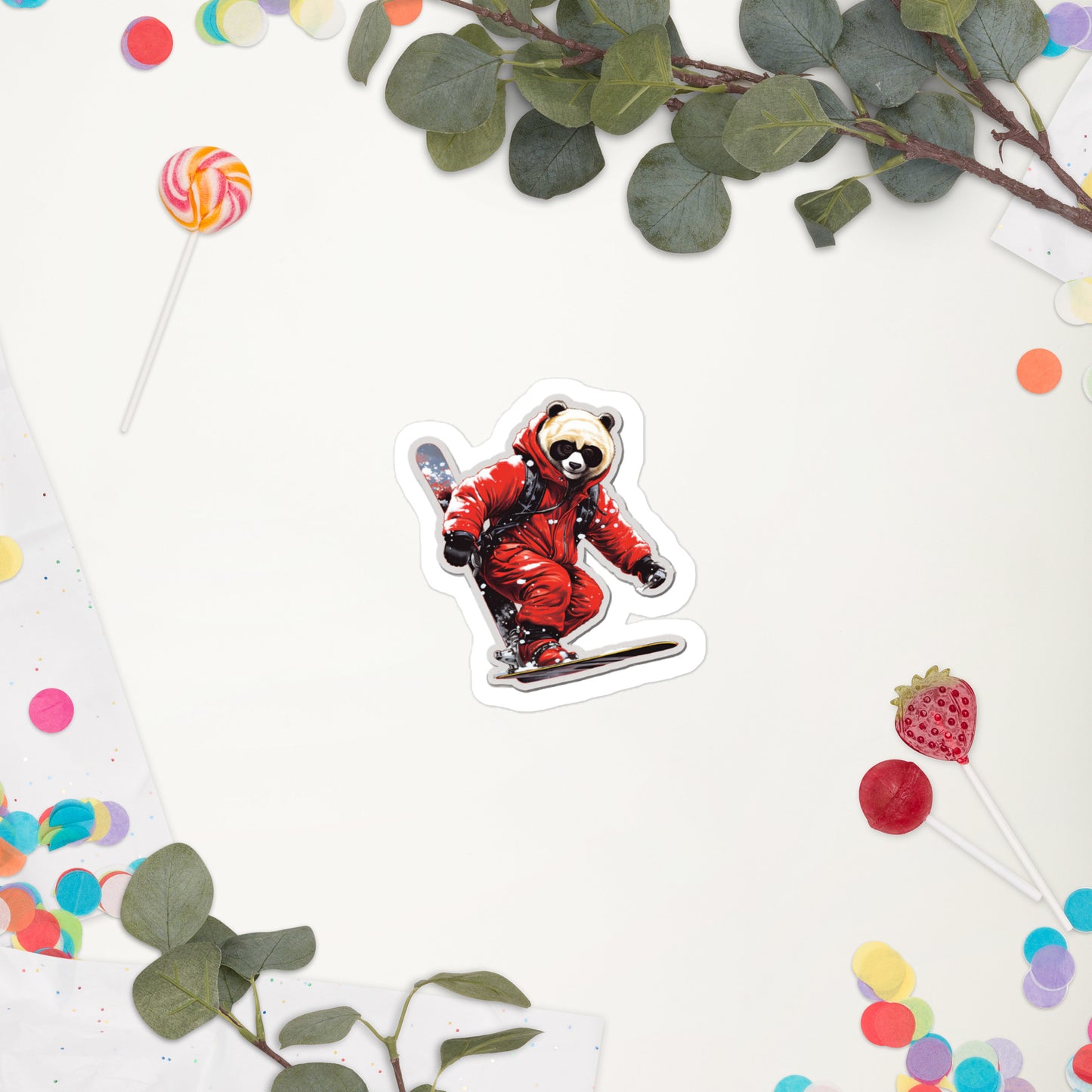 Stylish Christmas Bear with Skating Stickers 2