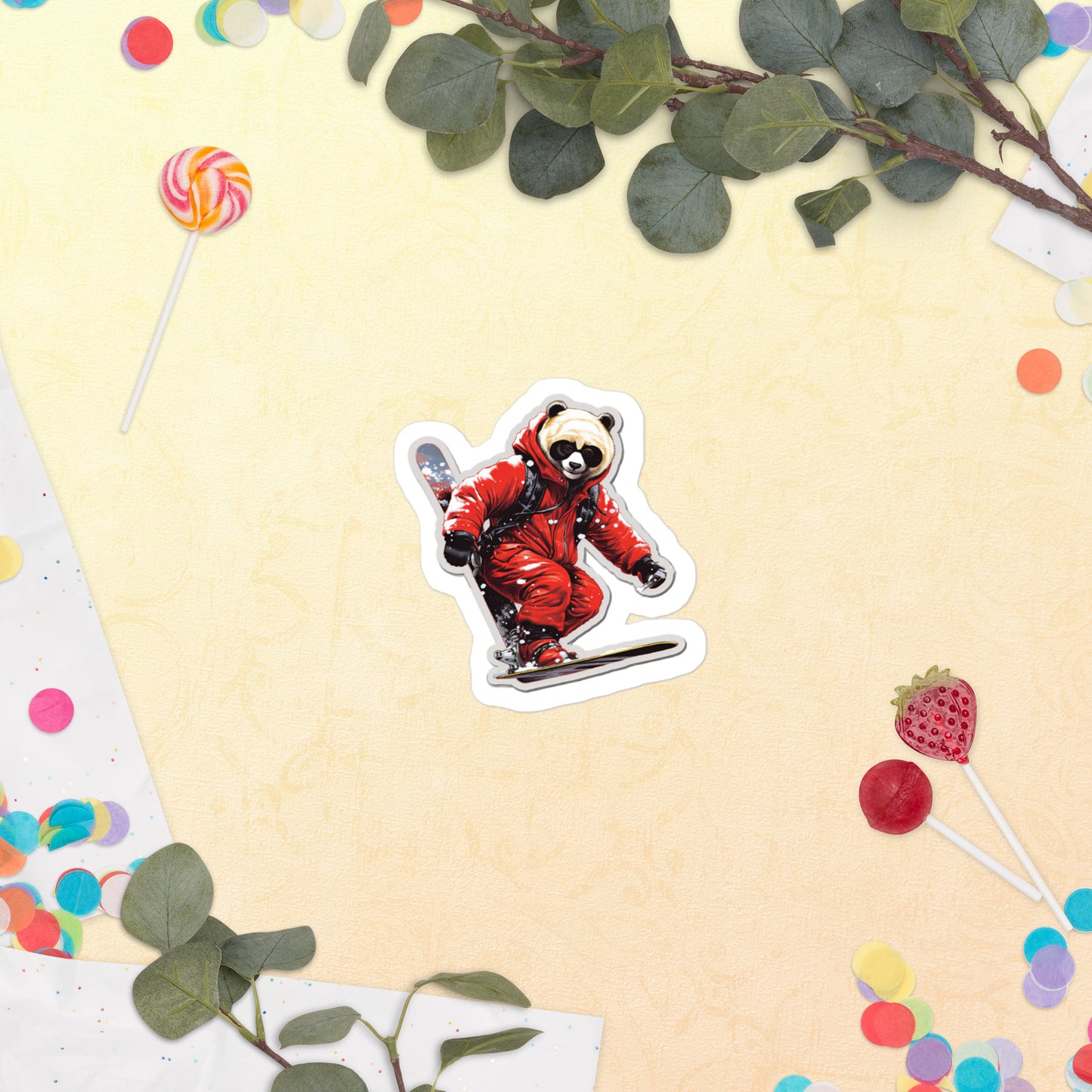 Stylish Christmas Bear with Skating Stickers 2