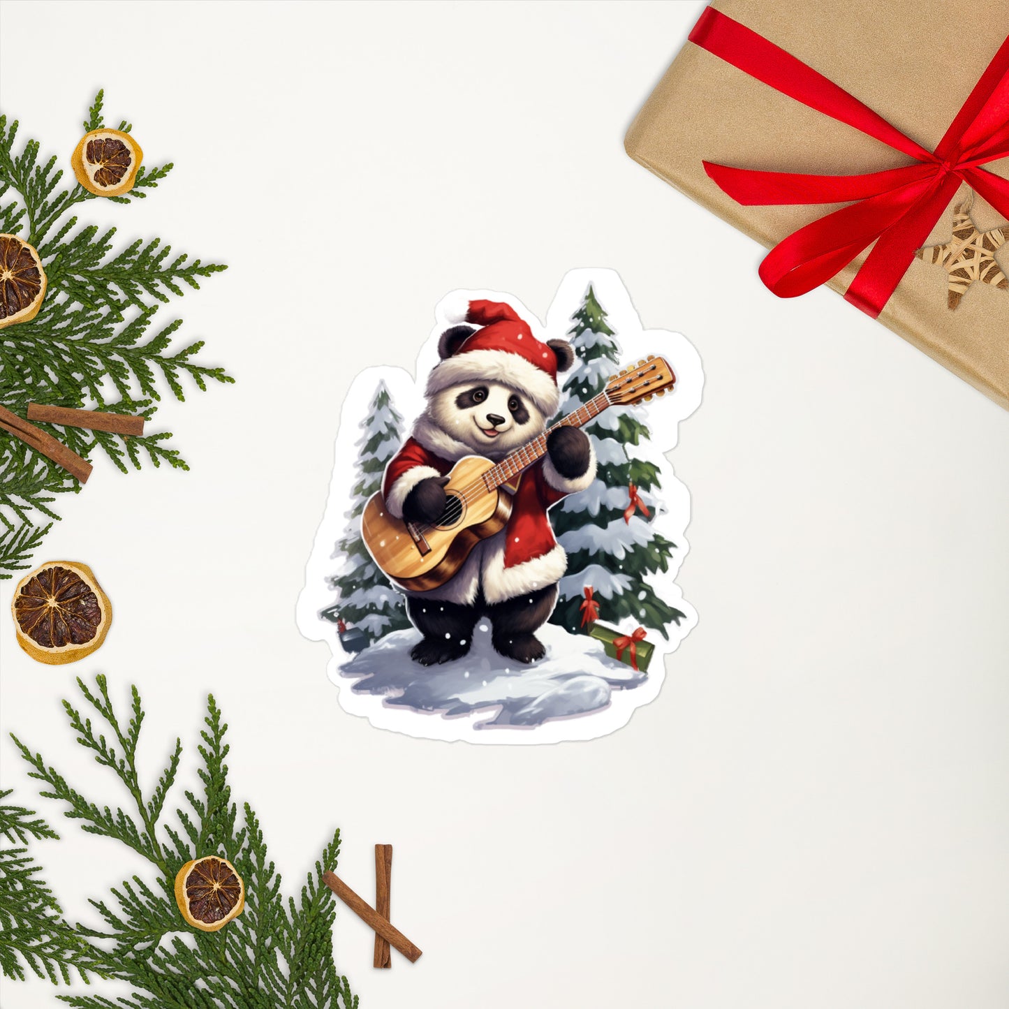 Christmas Bear With Guitar stickers