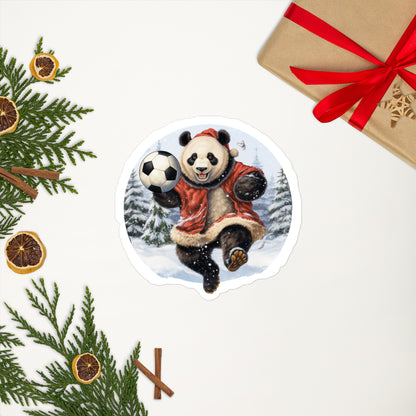 Happy Christmas Bear With football stickers 2