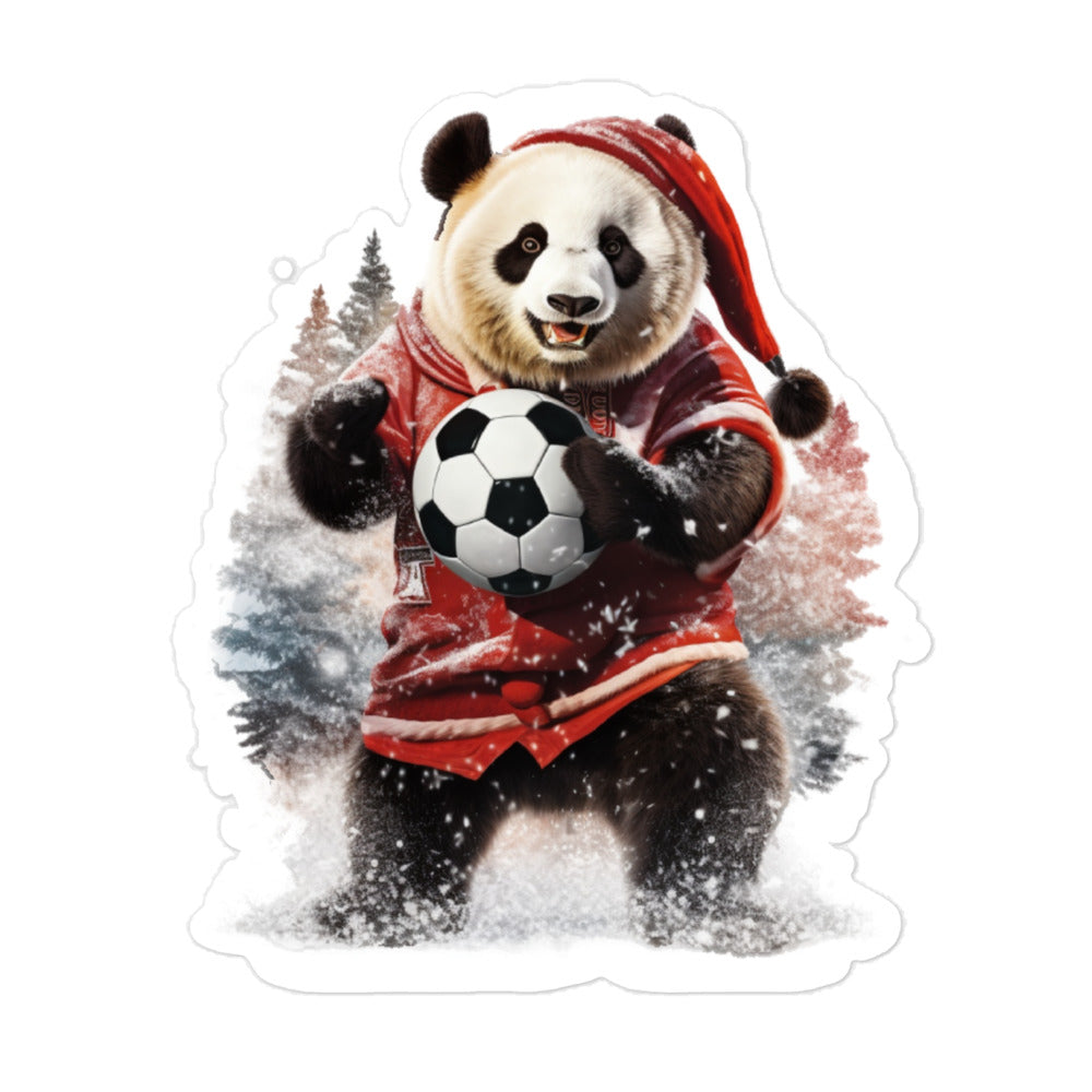 Christmas Bear With football stickers 2