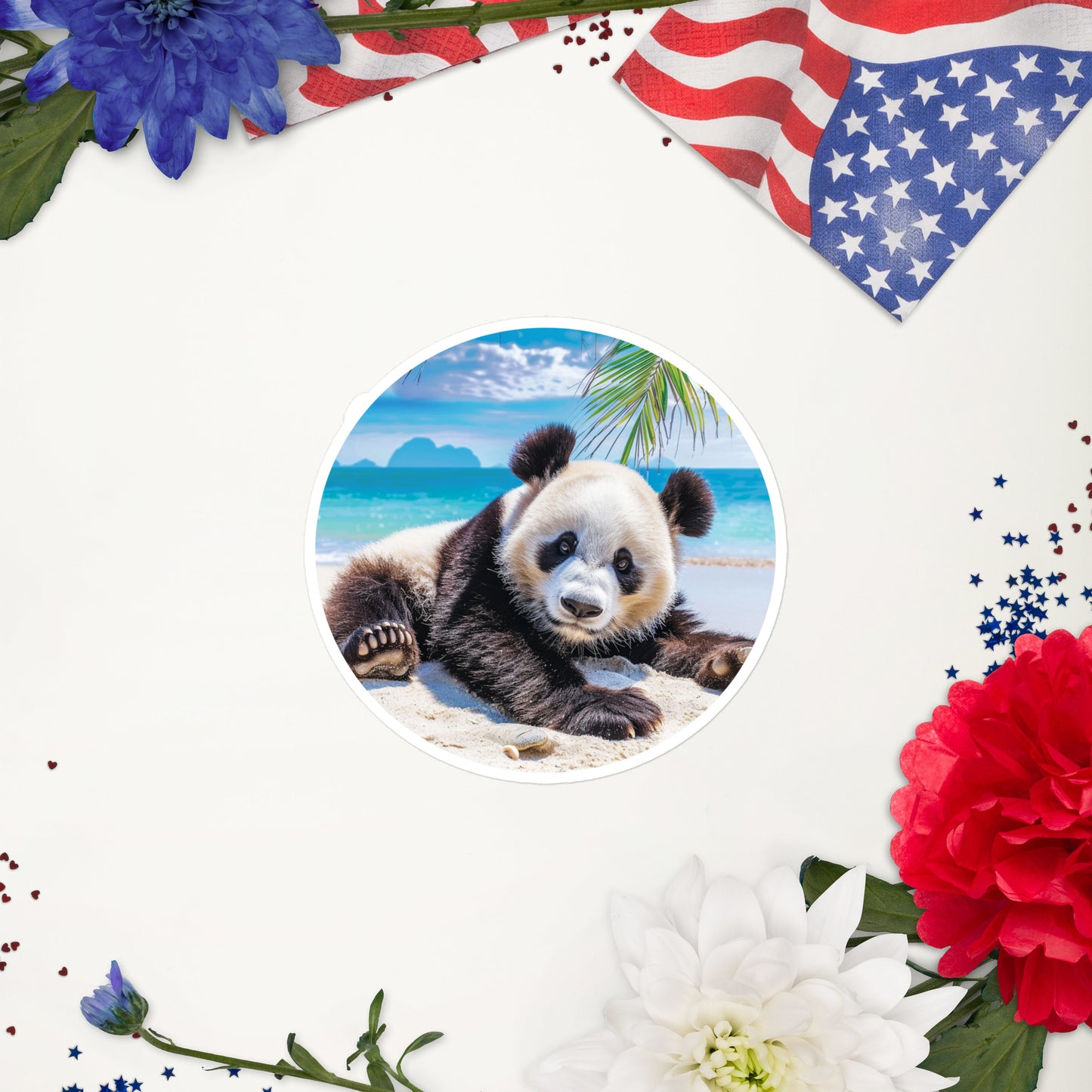 Beach Bear Fun stickers