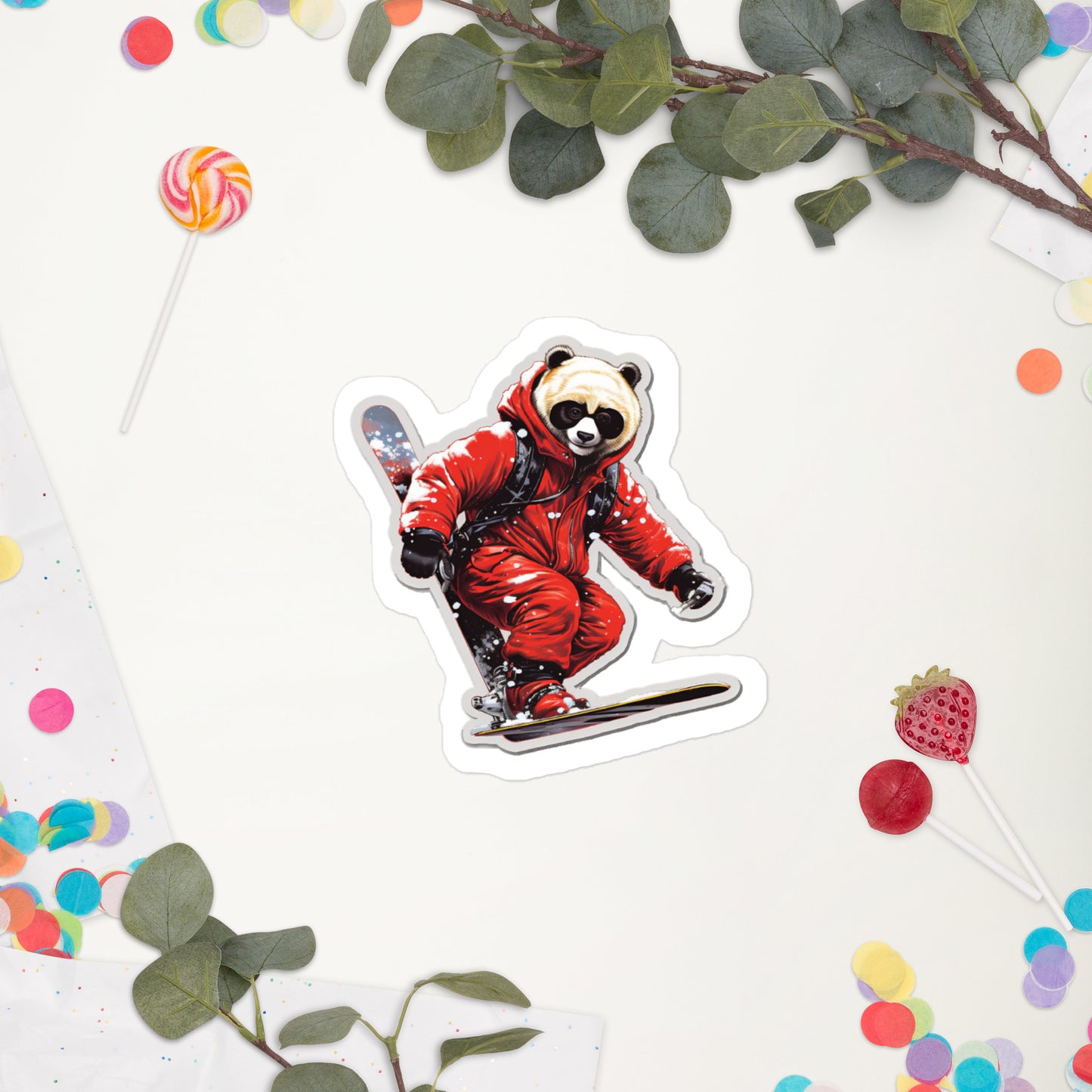 Stylish Christmas Bear with Skating Stickers 2